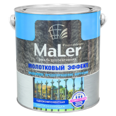 Эмаль декоративная с молотковым эффектом РадугаМалер темно-коричневая 0,8л (6)