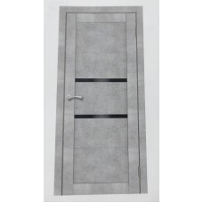 Дверное полотно остекленное COMFORT 18 ПВХ 3D Бетон Серый 600мм (ЛАКОБЕЛЬ)