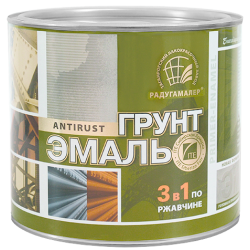 Грунт-эмаль (3в1) красно-коричневая РадугаМалер 1,9 кг (6)