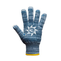 Перчатки Зима двойные10кл серые XL с ПВХ Точка (150)