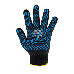 Перчатки Зима двойные 7,5кл черные XL с ПВХ Точка (150)