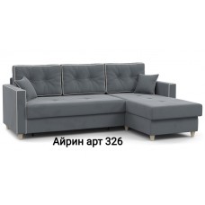 Айрин Арт. ТД 326 Диван - кровать угловой (Велутто 32* (стальной серый), Мазерати 02*)