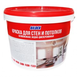 Краска ВД для стен и потолков белая 3кг (4) Bildex