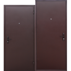 Входная дверь 4,5 см Прораб 1 металл (Антик медь)/металл, левая 2050х960