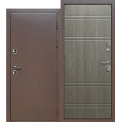 Входная дверь 11 см Протерма Шоколад Букле/Астана базальт, левая, 2050х960