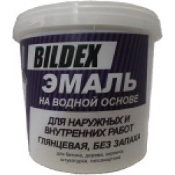 Эмаль ВД акриловая глянцевая  белая 0,9кг BILDEX (12)