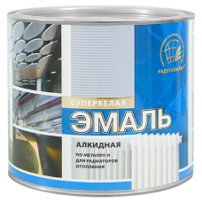 Супербелая эмаль алкидная для радиаторов отопления 0,9кг РадугаМалер (14)