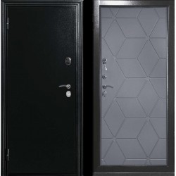 Блок дверной стальной Термо Стандарт 75 мм мет/МДФ, серебро на черном/графит 108, правый, 870х2050